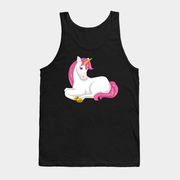 Pink Unicorn cute Tank Top by Imutobi